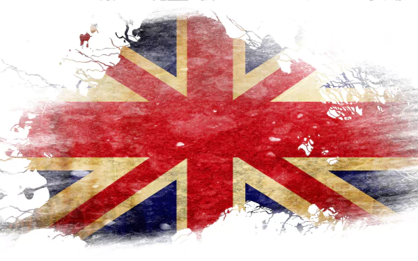 A textured Union Jack flag design serves as a striking HD desktop wallpaper, blending vibrant colors with distressed elements for a modern artistic look.