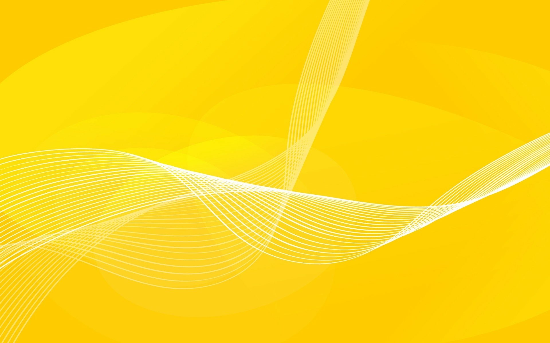 Abstract HD PC desktop wallpaper and background: bright yellow gradient with flowing white lines and wave-like linear patterns.