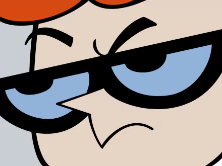 HD wallpaper featuring a close-up of Dexter from Dexter's Laboratory with a confident expression.
