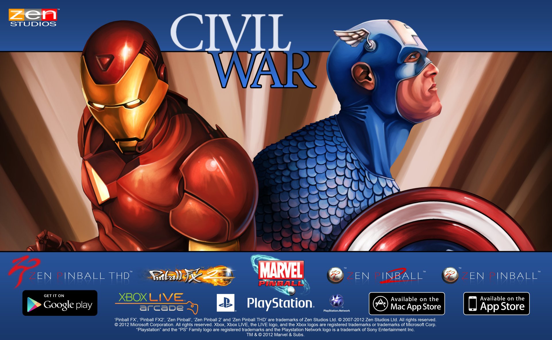 Download Iron Man Captain America Video Game Marvel Pinball: Civil War 4k Ultra HD Wallpaper