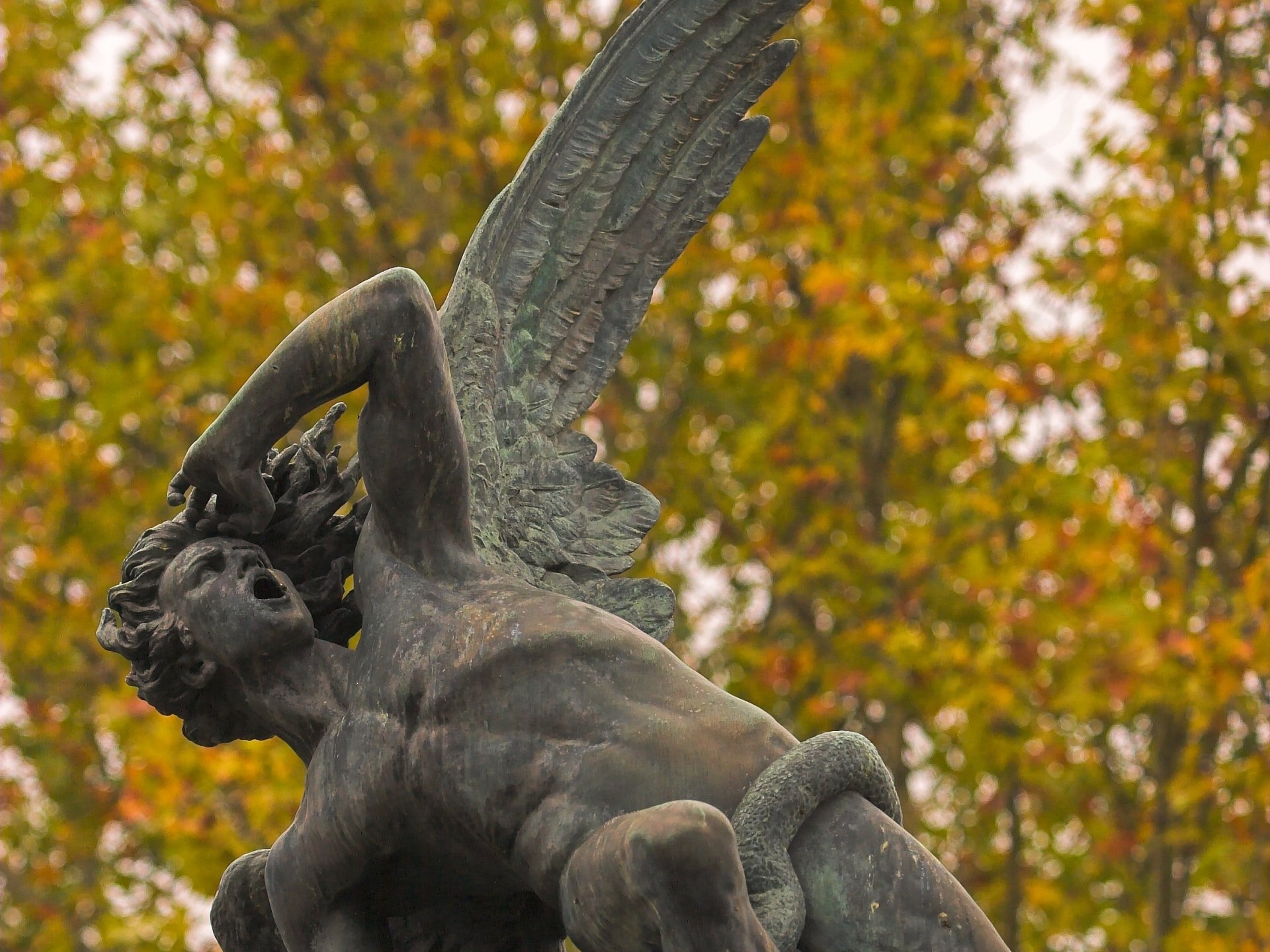 Download Man Made Angel Statue HD Wallpaper