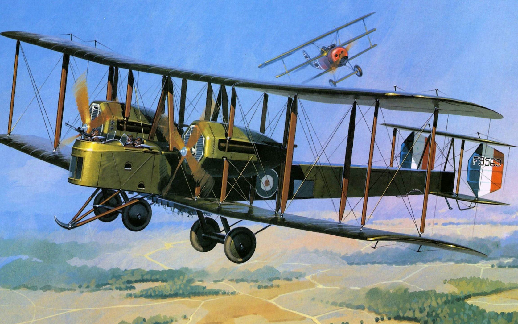Military Biplane HD Wallpaper | Background Image