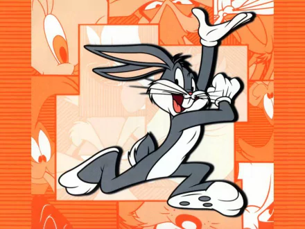 Bugs Bunny bursts with energy in this vibrant HD wallpaper, capturing the essence of the beloved character from the classic TV show Looney Tunes. A playful background for any desktop.