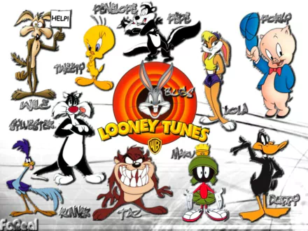 Pepé Le Pew Tasmanian Devil (Looney Tunes) Porky Pig Daffy Duck Lola Bunny Wile E. Coyote Bugs Bunny Tweety collage TV Show Looney Tunes HD Desktop Wallpaper | Background Image
