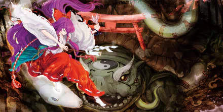 Reimu Hakurei Anime Touhou HD Desktop Wallpaper | Background Image