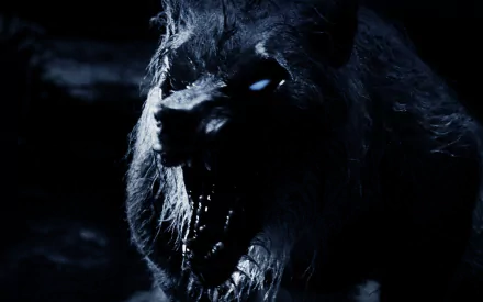 HD PC desktop wallpaper featuring a dark, snarling werewolf from the movie Underworld: Evolution.