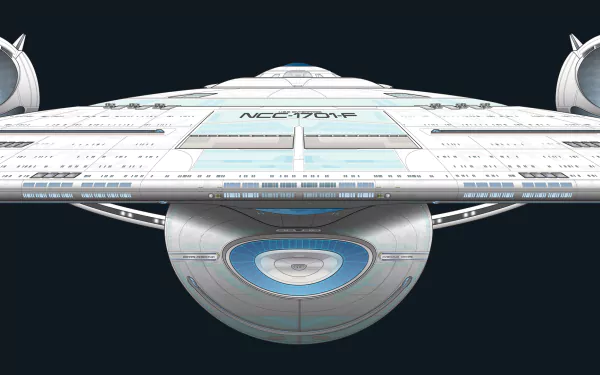 HD PC desktop wallpaper featuring the USS Enterprise starship from the video game Star Trek Online against a dark background.