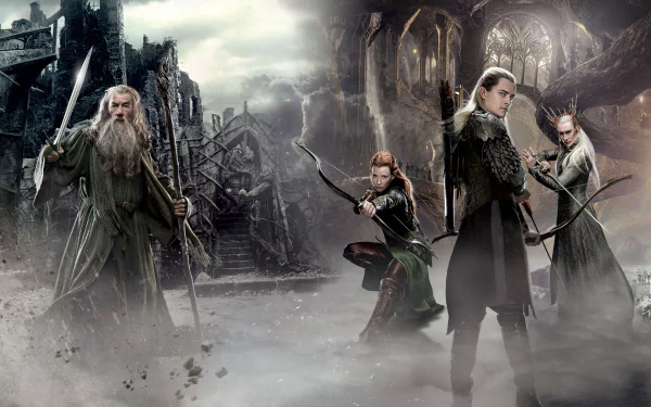 fog Thranduil Tauriel Legolas elf Gandalf movie The Hobbit: The Desolation Of Smaug HD Desktop Wallpaper | Background Image