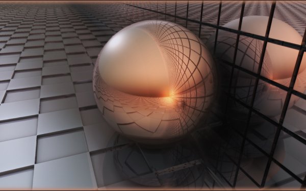 Abstract Ball 3D CGI Grid HD Wallpaper | Background Image