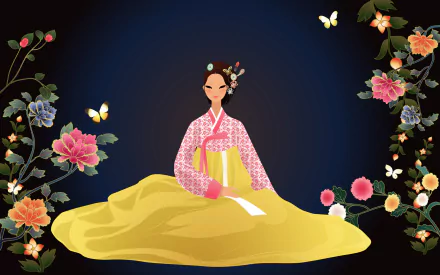 traditional costume Korea woman artistic HD Desktop Wallpaper | Background Image