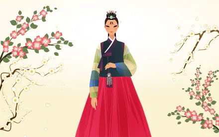 traditional costume Korea woman artistic HD Desktop Wallpaper | Background Image