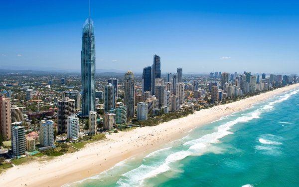 Man Made Surfers Paradise Cities Australia Queensland Beach Cityscape Skyscraper Gold Coast HD Wallpaper | Background Image