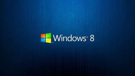 A sleek HD desktop wallpaper featuring the Windows 8 logo against a deep blue background, highlighting modern technology aesthetics.