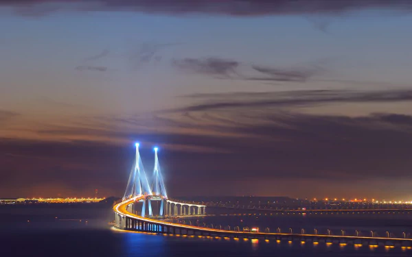 bridge man made Incheon Songdo bridge HD Desktop Wallpaper | Background Image