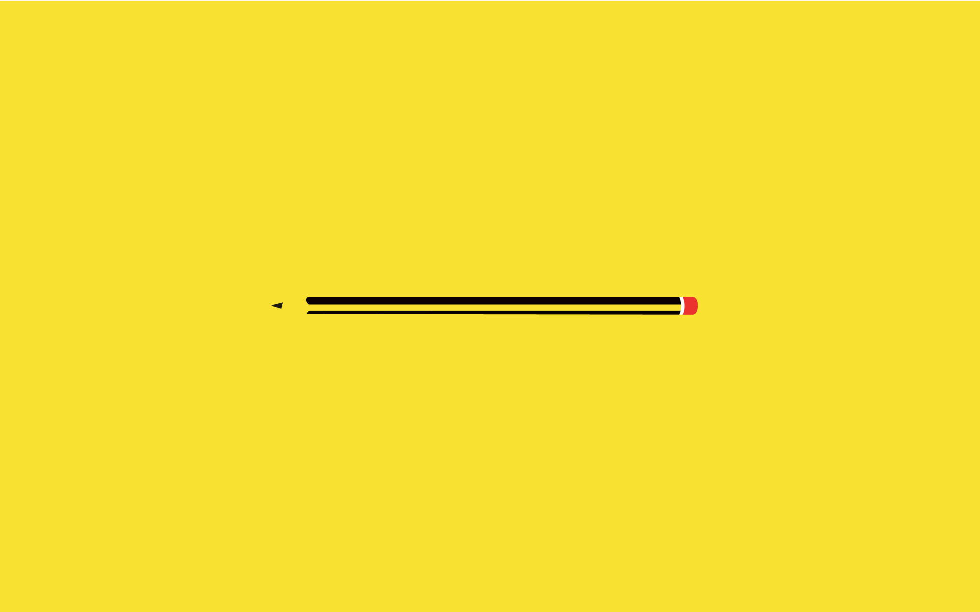 Pencil Simplicity - HD Yellow Background Wallpaper