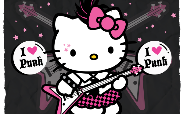 Anime Hello Kitty Punk Music HD Wallpaper | Background Image
