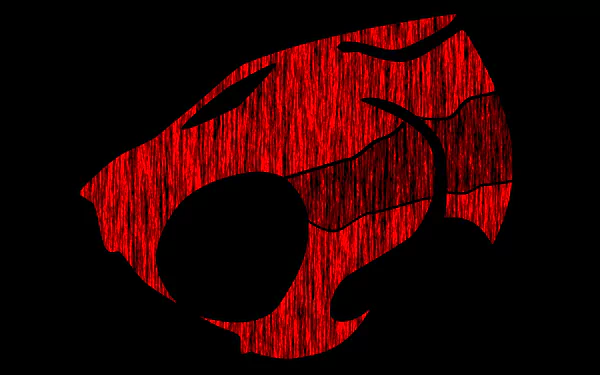 Red Thundercats logo from the 1985 TV show on a black background, presented as a 4K Ultra HD PC desktop wallpaper.