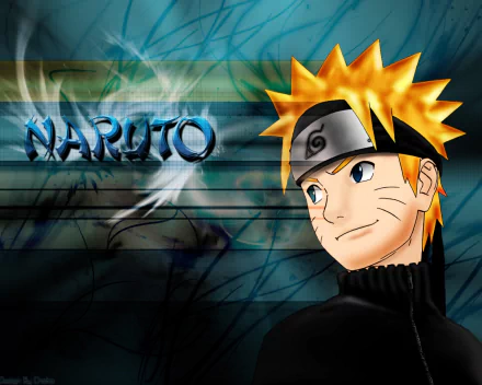 HD anime desktop wallpaper featuring Naruto Uzumaki from the Naruto series, with vibrant colors and the show's logo on a dynamic background.