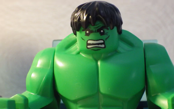 HD desktop wallpaper featuring Lego Marvel Super Heroes Hulk in a fierce stance.