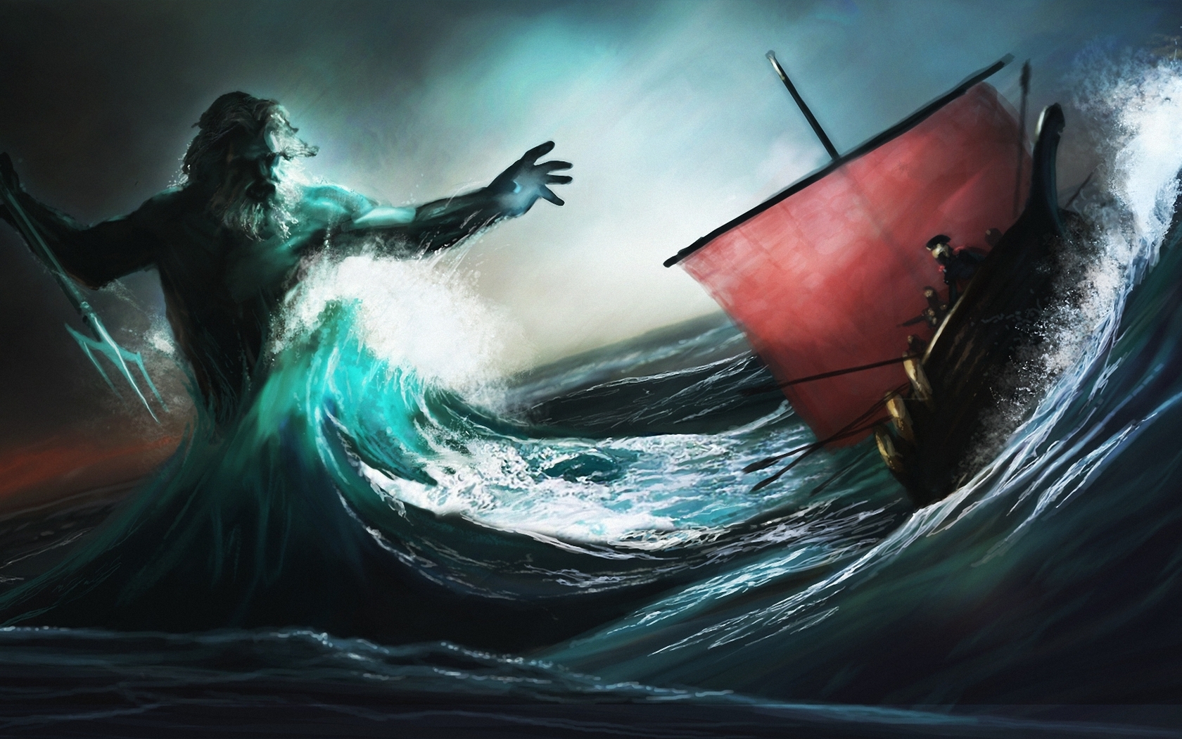 Fantasy Poseidon HD Wallpaper | Background Image