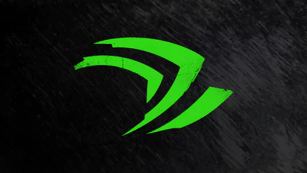 A sleek HD desktop wallpaper featuring the distinctive green Nvidia logo against a textured dark background, representing cutting-edge technology and innovation.