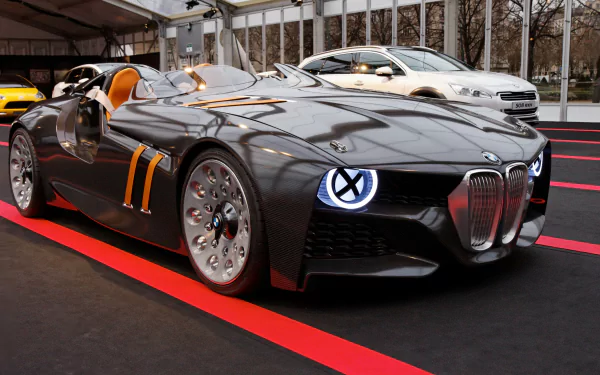 Sleek BMW 328 Hommage sports car showcased in a modern setting, captured in stunning 4K Ultra HD resolution for a dynamic PC desktop wallpaper.