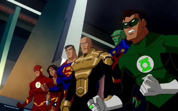 Wally West Lex Luthor Hal Jordan Martian Manhunter Flash Wonder Woman Green Lantern Superman movie Justice League: Crisis On Two Earths HD Desktop Wallpaper | Background Image