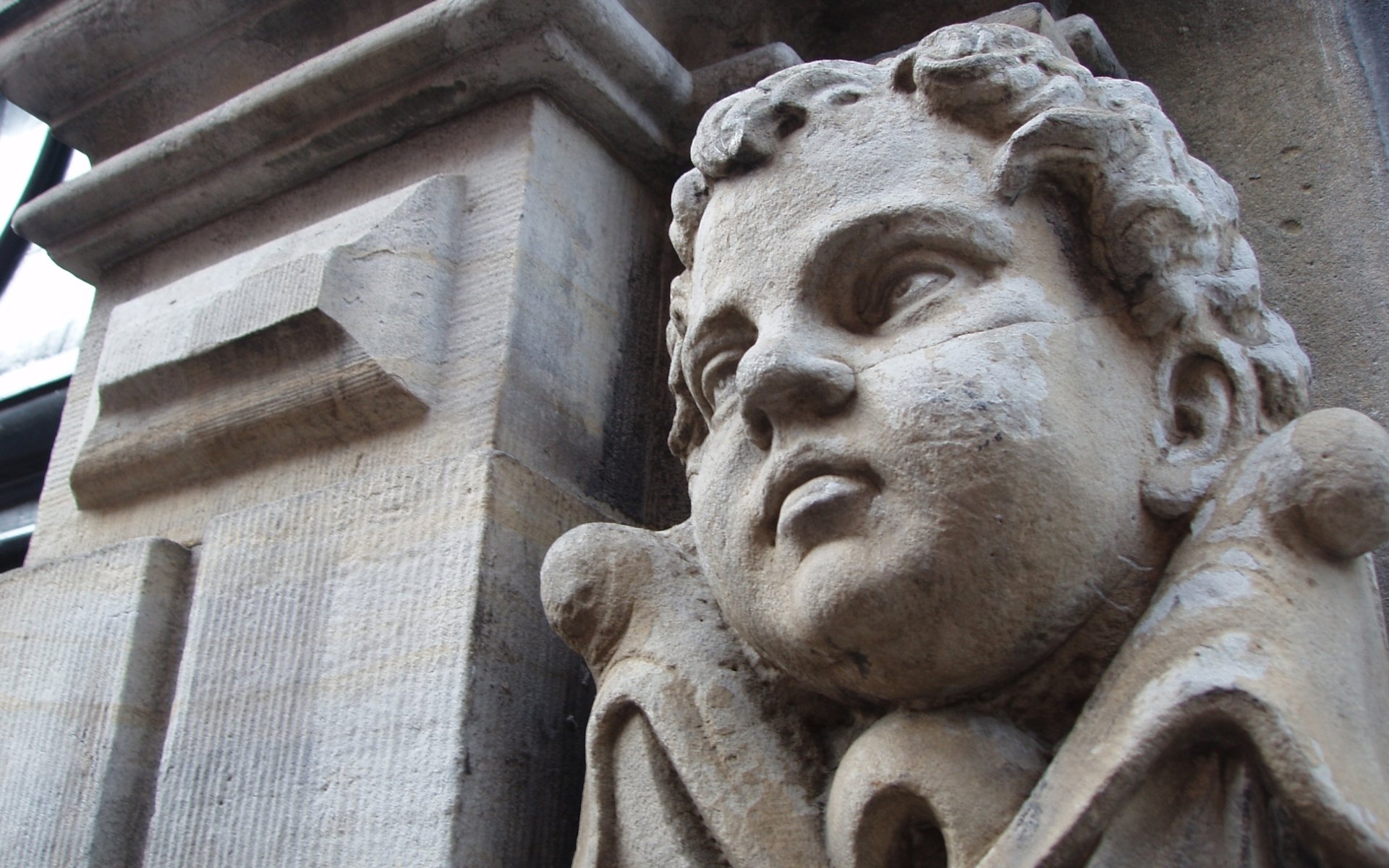 Download Man Made Cherub Statue HD Wallpaper