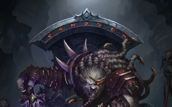 HD PC desktop wallpaper featuring Rengar from the video game League of Legends, showcasing the character in a dynamic and detailed fantasy setting.
