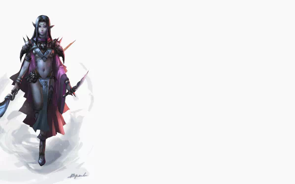 4K Ultra HD PC desktop wallpaper featuring a dark, armored character from the video game The Elder Scrolls V: Skyrim with glowing red eyes and mystical weapons.