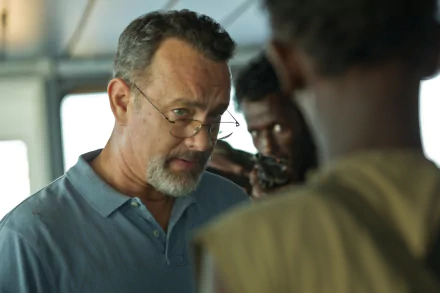 HD desktop wallpaper featuring a scene from Captain Phillips with Tom Hanks.