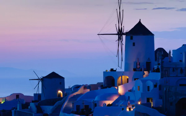 man made Santorini HD Desktop Wallpaper | Background Image