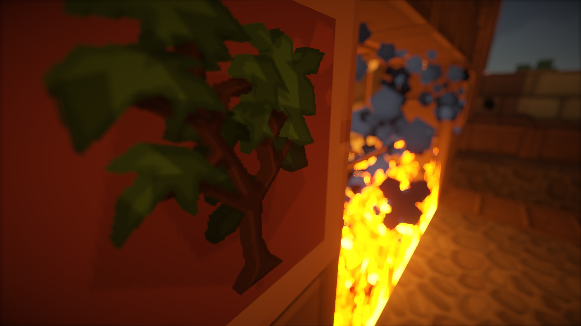 What is the title of this picture ? Minecraft Background On Fire : Minecraft-seedling HD Wallpaper