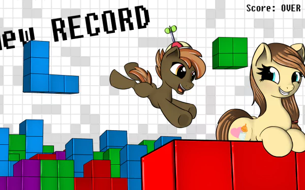 Cream Heart (My Little Pony) My Little Pony Tetris Button Mash TV Show crossover HD Desktop Wallpaper | Background Image