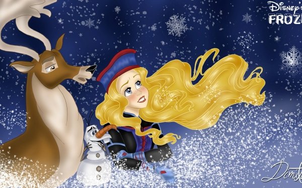 Movie Frozen Anna Olaf Sven HD Wallpaper | Background Image