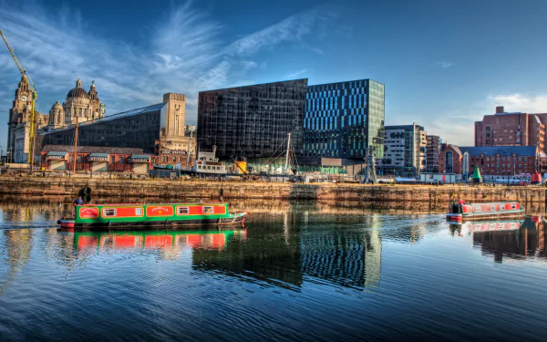  Narrowboats in the Docks in Liverpool
