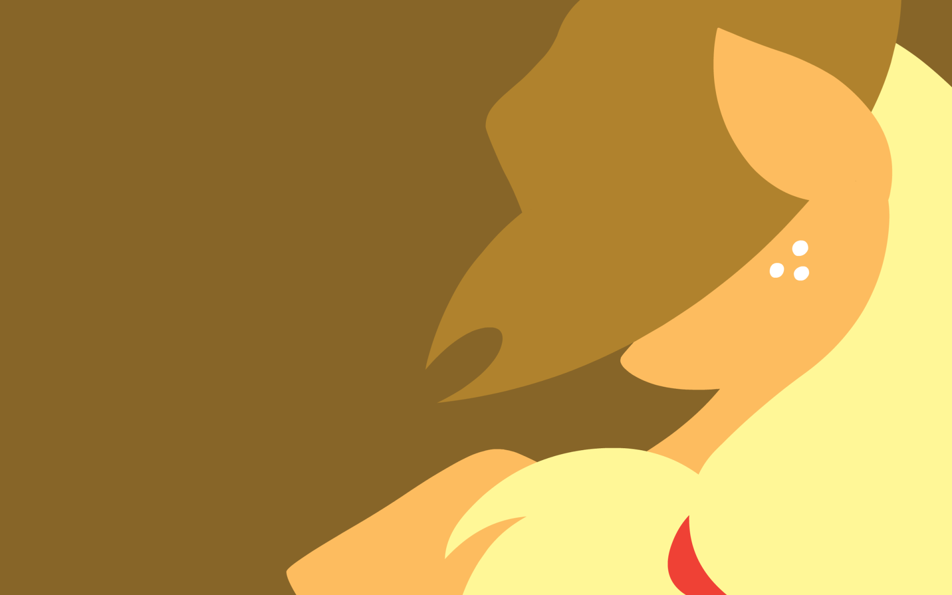 HD PC desktop wallpaper: stylized close-up of Applejack (My Little Pony) from the TV show My Little Pony: Friendship Is Magic — blonde mane, orange coat and three cheek freckles.