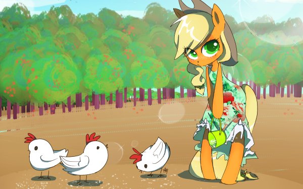 TV Show My Little Pony: Friendship is Magic My Little Pony Applejack Chicken HD Wallpaper | Background Image