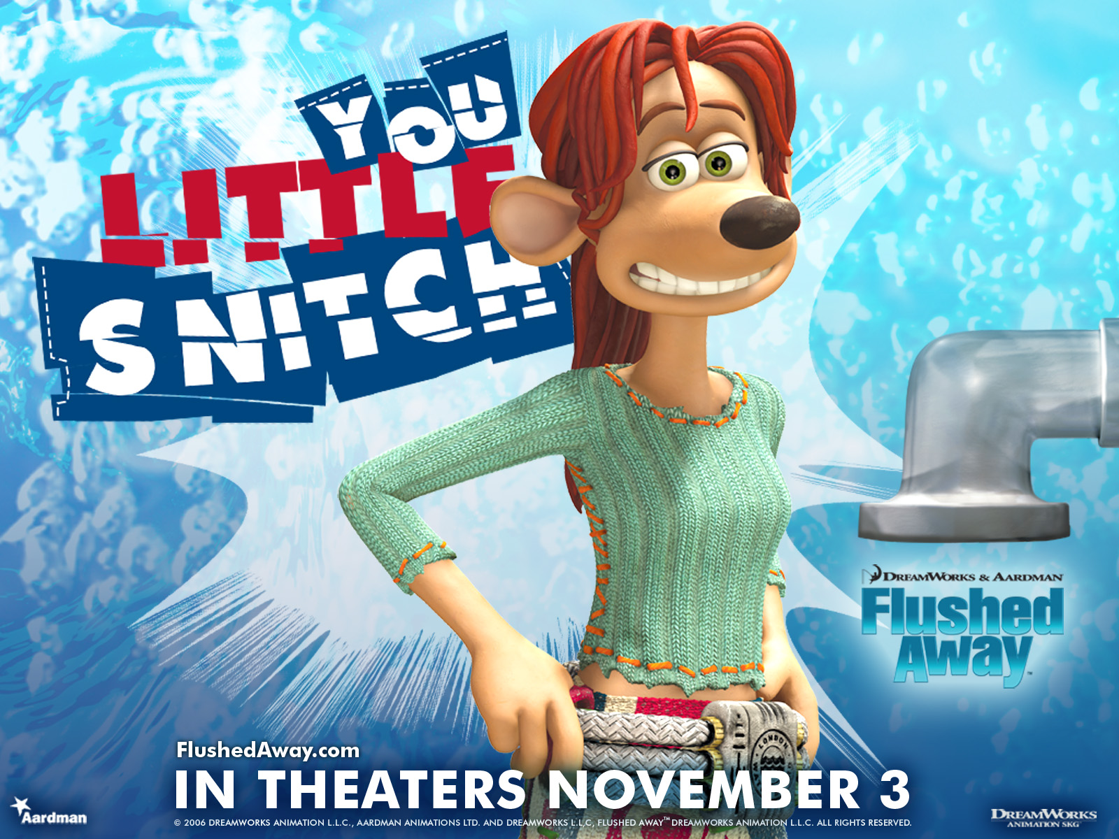 Flushed Away Poster  Flushed away, Full movies, Animated movie posters