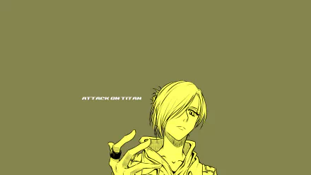 Annie Leonhart from Attack on Titan is featured in this HD desktop wallpaper, showcasing her distinctive look against a vibrant background.
