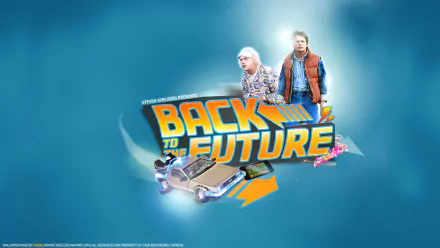 A vibrant HD wallpaper featuring iconic characters from the movie Back To The Future, with dynamic colors and the recognizable DeLorean car, perfect for any fan's desktop background.