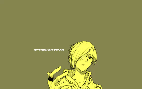 Annie Leonhart from Attack on Titan is featured in this HD desktop wallpaper, showcasing her distinctive look against a vibrant background.
