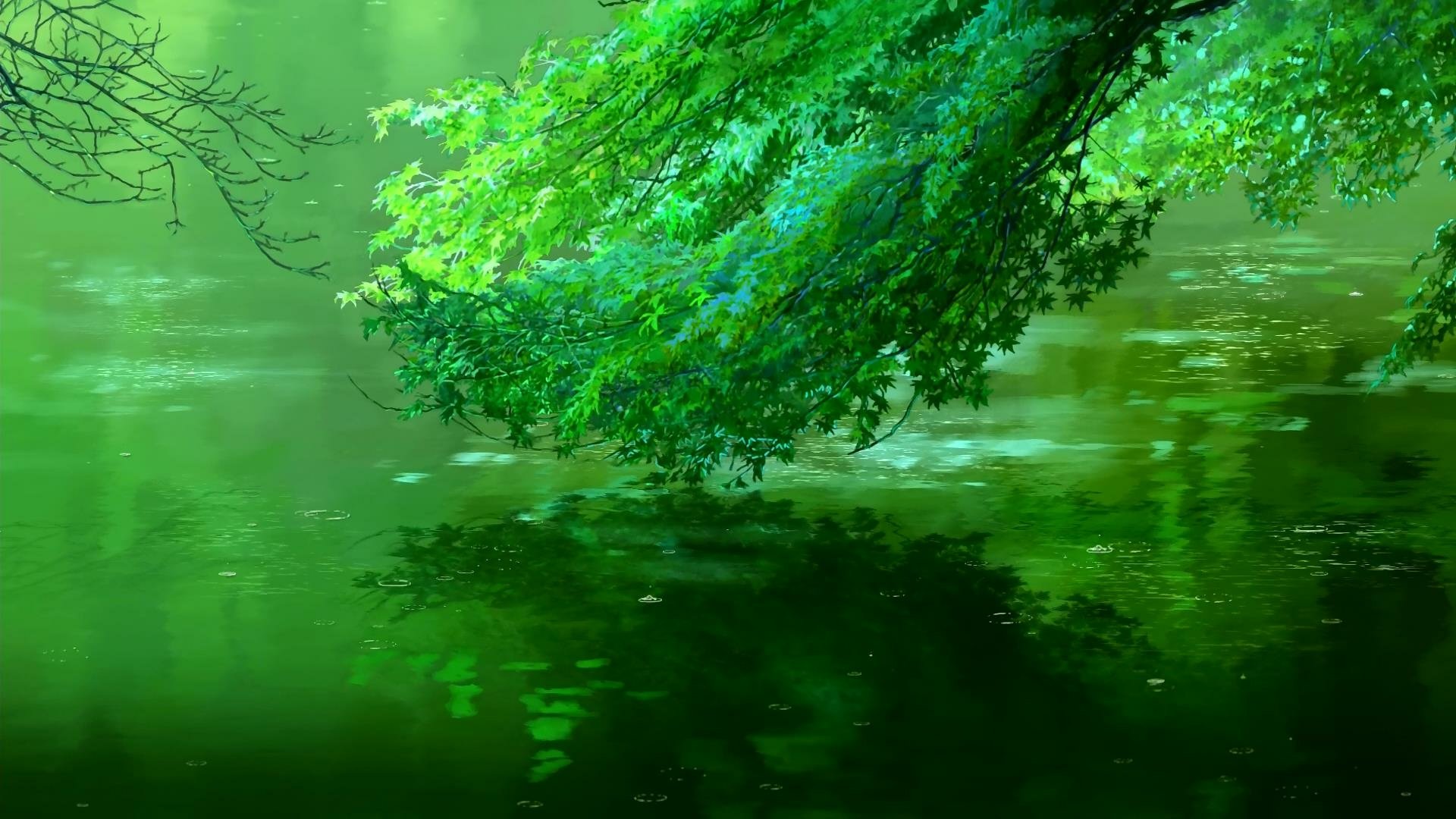 HD wallpaper The Garden of Words rain Makoto Shinkai plant green color   Wallpaper Flare