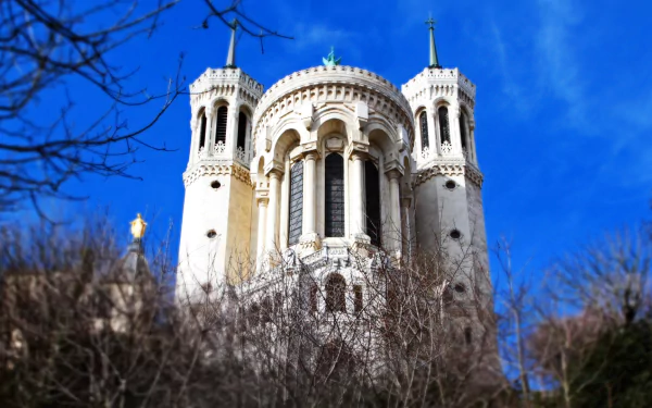religious Basilica of Notre-Dame de Fourvière HD Desktop Wallpaper | Background Image
