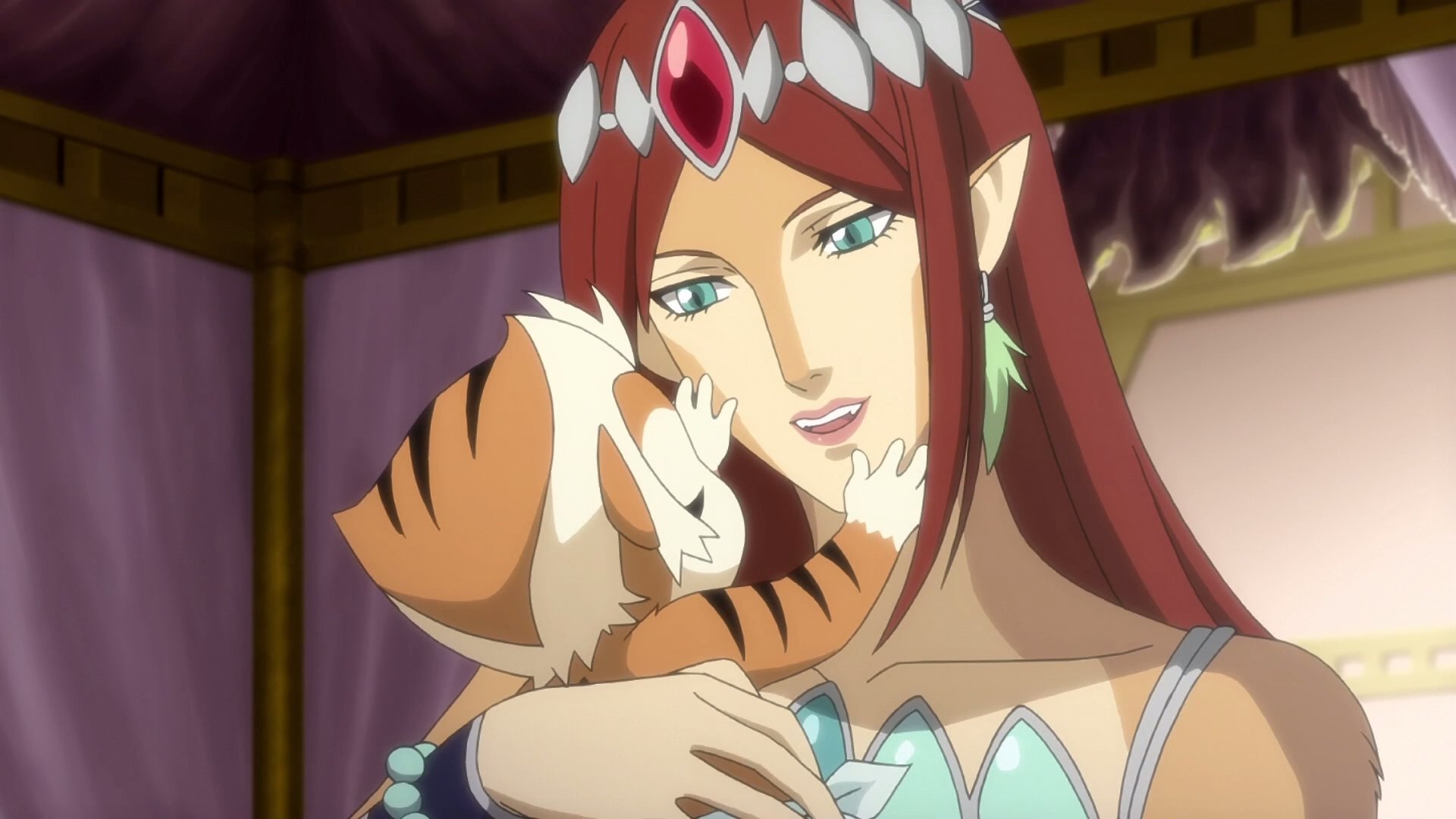 HD PC desktop wallpaper featuring a character from the 2011 Thundercats TV show gently holding a small, tiger-striped creature indoors.