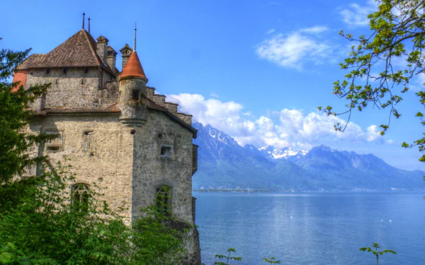 Switzerland Veytaux man made chateau de chillon HD Desktop Wallpaper | Background Image
