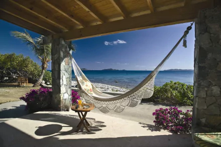 ocean beach man made hammock HD Desktop Wallpaper | Background Image