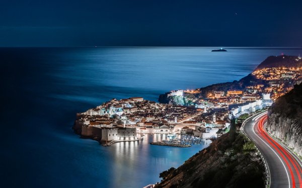 Man Made Dubrovnik Towns Croatia Time-Lapse Town City Road Ocean HD Wallpaper | Background Image