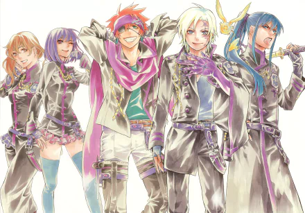 A vibrant 4K Ultra HD wallpaper featuring characters Yu Kanda, Lenalee Lee, Lavi, and Allen Walker from the anime D.Gray-man, showcasing their unique styles and expressions.
