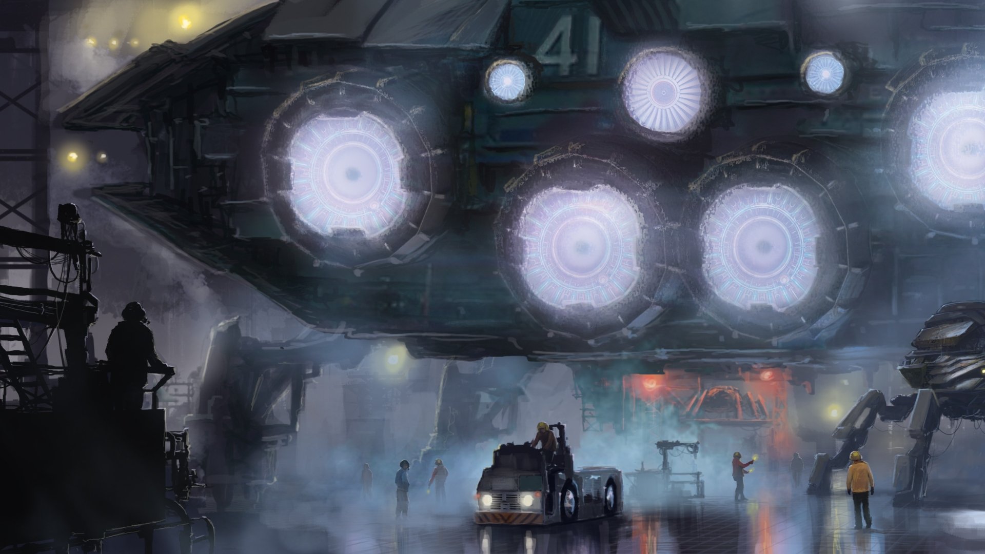 Download Sci Fi Spaceship HD Wallpaper by Filip Dudek